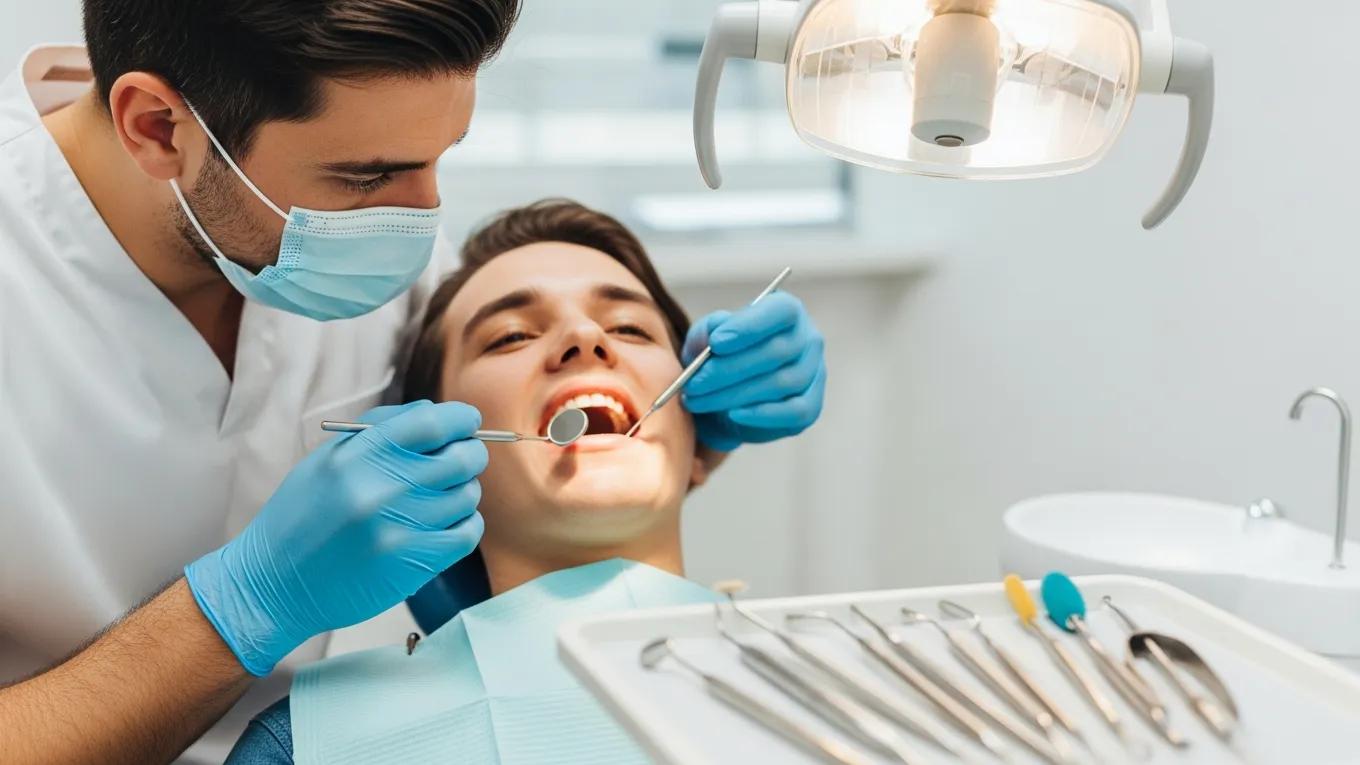 Dental exam at Bleu Dentistry Dallas
